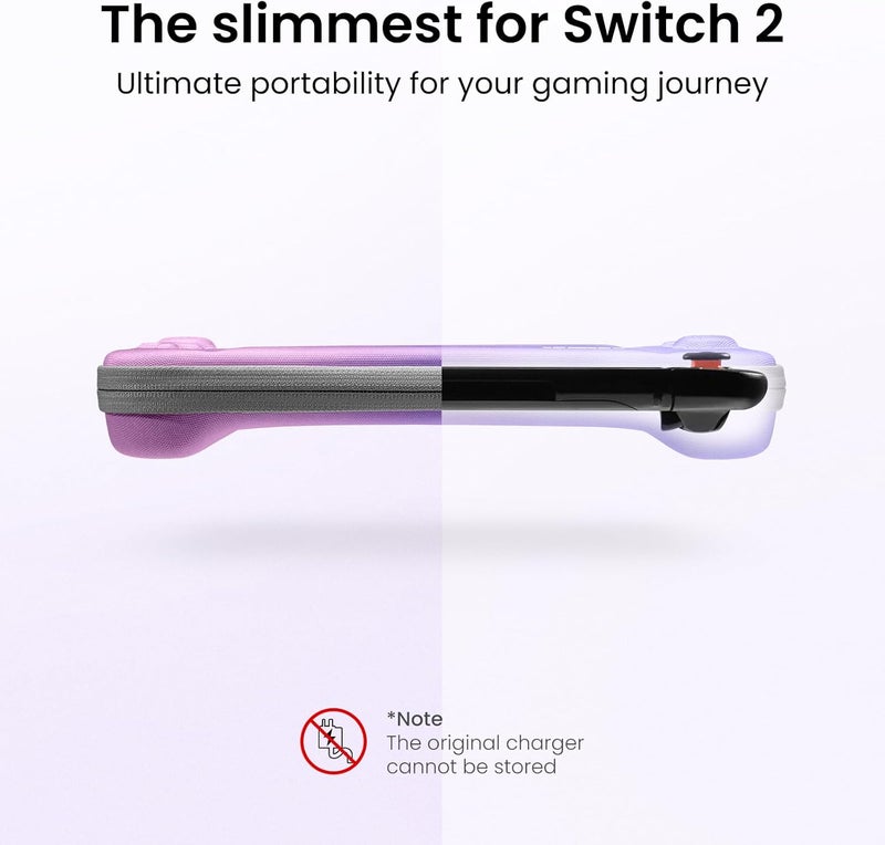 Tomtoc Slim Carrying Case for Nintendo Switch 2 Model 2025, Odorless Felt Protective Hard Shell with 12 Game Card Slots, Portable Travel Storage Case with Original Patent and Military Grade Protection - Image 3